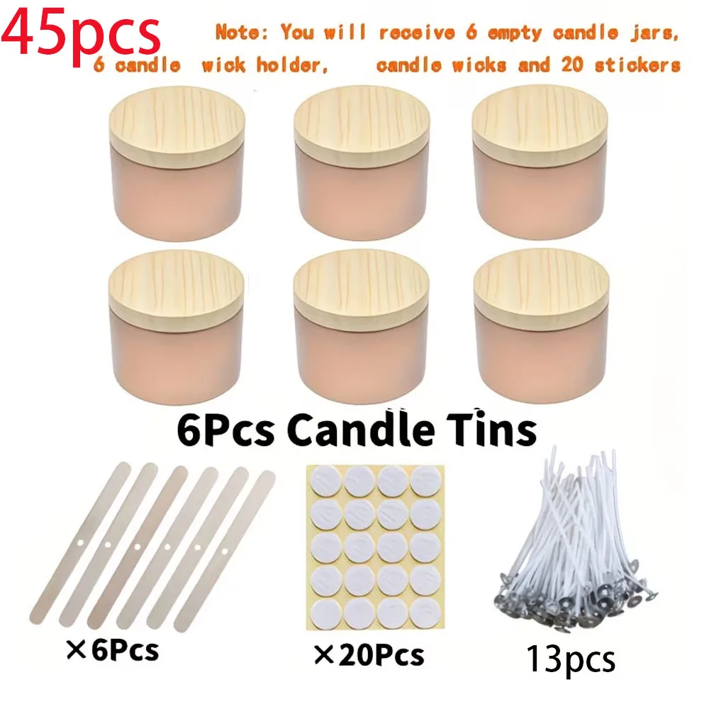 Candle Making Jars With Lids - 45 adet Gül Altın Rengi Metal