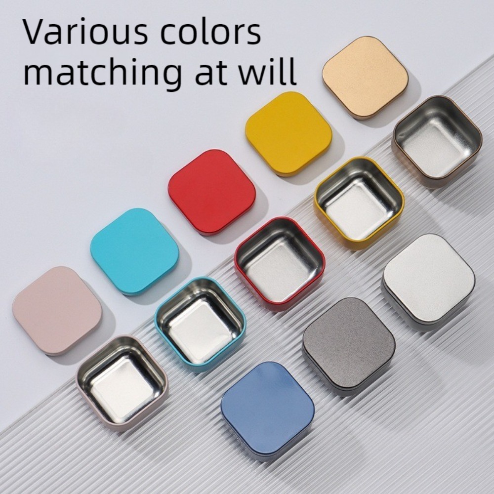 Tin Container Lid - 20 adet boş, kare şeklindeki mum